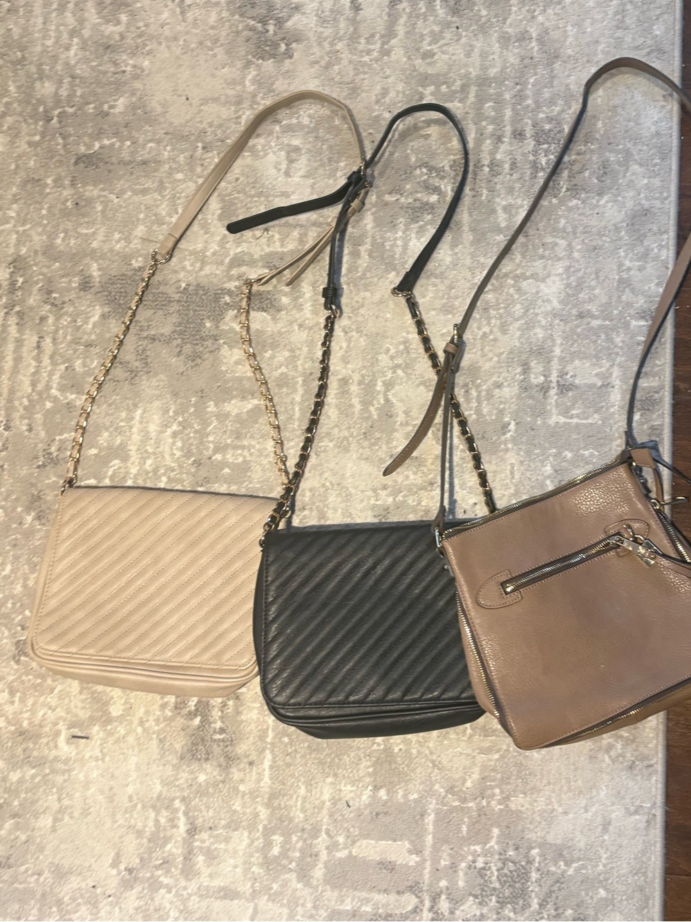 Bundle of 3 Call It Spring Purses in Black, Beige, and Brown